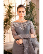 MARIA.B ORGANZA UNSTITCHED EMB SAREE - City Cloth House