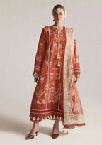 HUSSAIN REHAR DHANAK UNSTITCHED EMB 3PC - City Cloth House