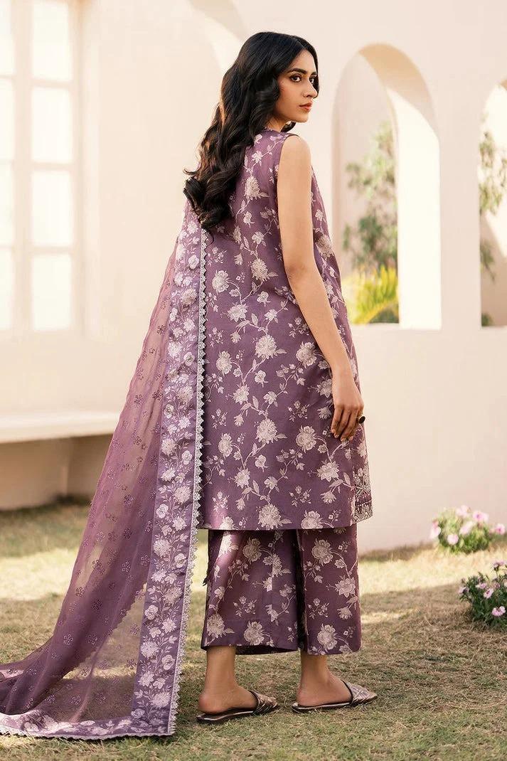 BAROQUE DHANAK PRINTED UNSTICHED 3PC - City Cloth House