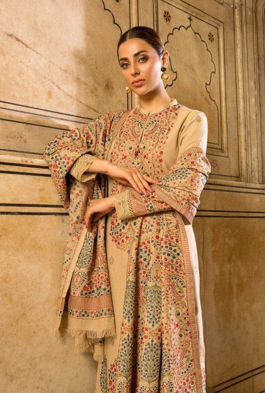 BAREEZE DHANAK UNSTITCHED EMB 3PC - City Cloth House