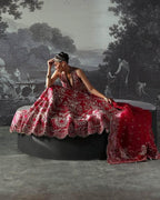 AFROZEH ORGANZA UNSTITCHED EMB MAXI - City Cloth House