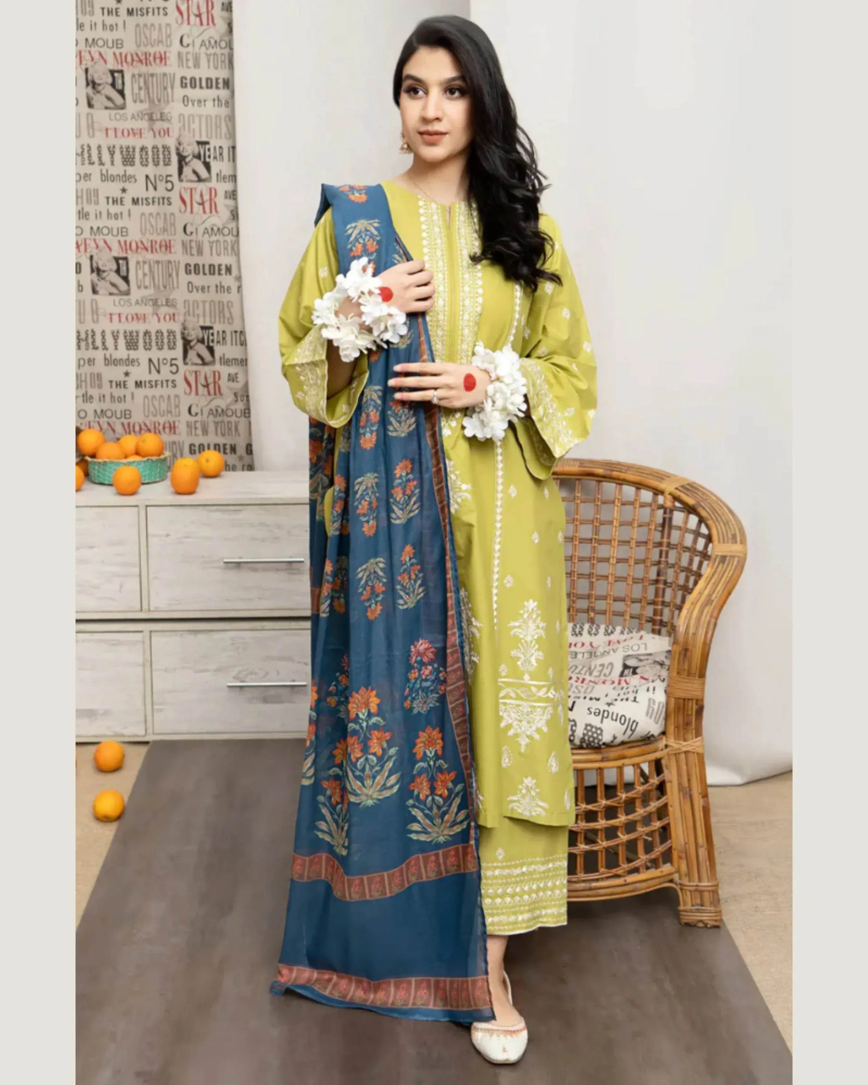 AISLING LAWN PREMIUM UNSTICH EMB 3PC - City Cloth House