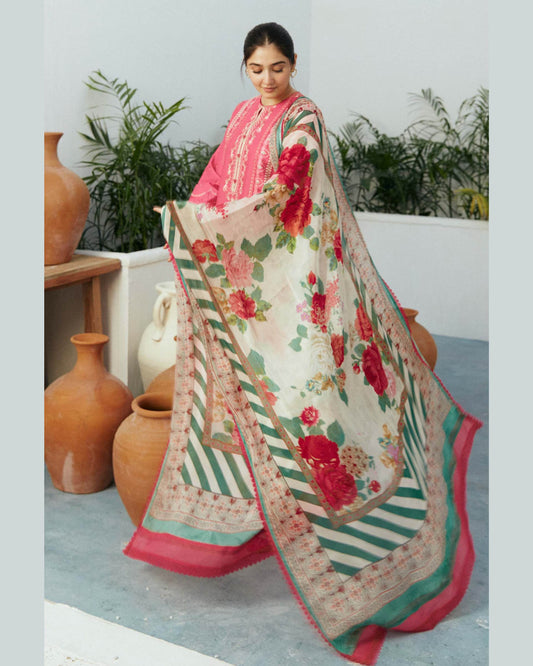 ZARA SHAHJAHAH LAWN UNSTITCHED EMB 3PC - City Cloth House
