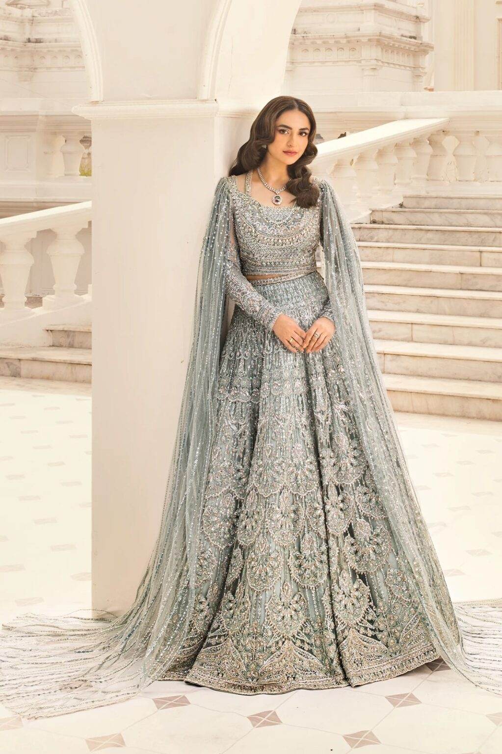 ERUM KHAN NET UNSTITCHED EMB MAXI - City Cloth House
