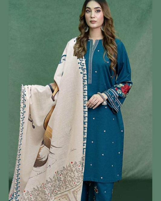 URGE LAWN PREMIUM UNSTICH EMB 3PC - City Cloth House