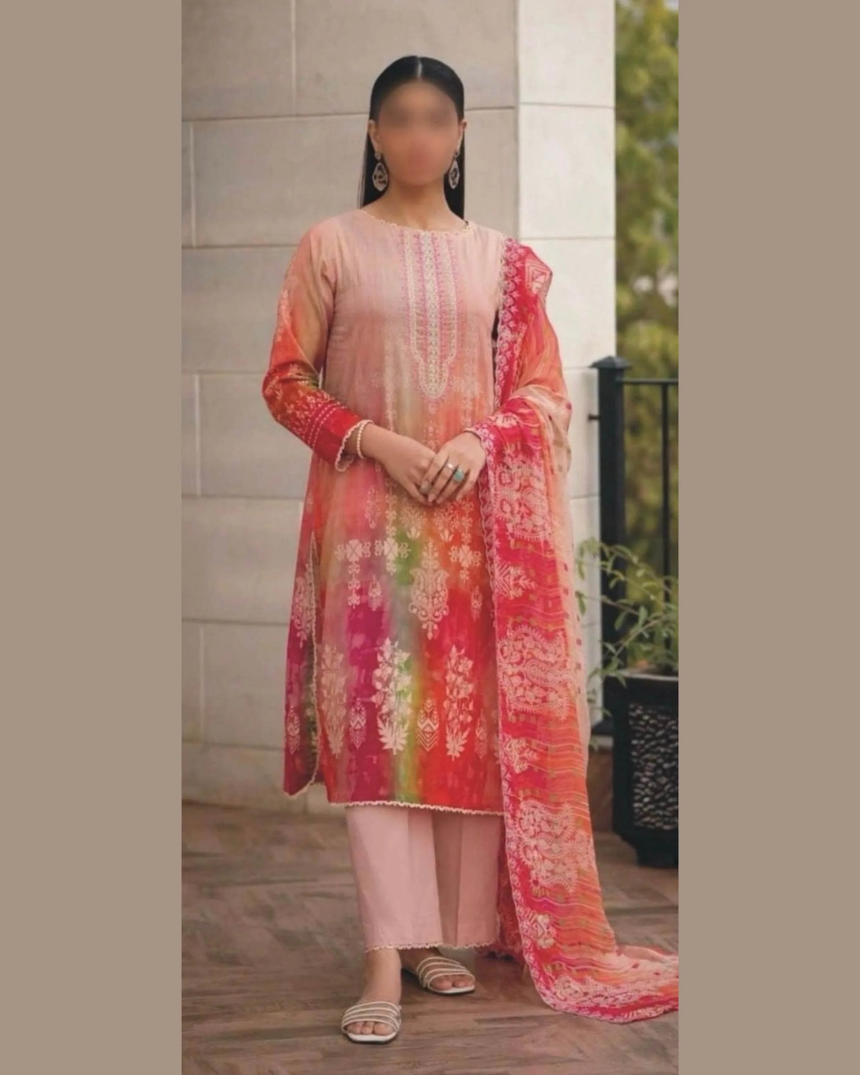 CITY FABRICS LAWN PRINTED UNSTICH 3PC - City Cloth House