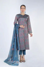 BAREEZA KHAADI NET UNSTITCHED EMB SUIT - City Cloth House