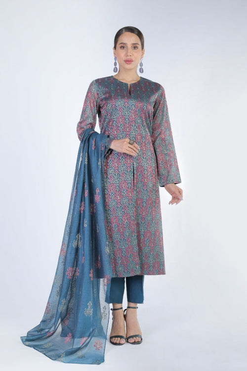 BAREEZA KHAADI NET UNSTITCHED EMB SUIT