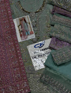 BAROQUE ZARI NET UNSTITCHED EMB SUIT - City Cloth House