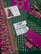 BAROQUE CHIFFON UNSTITCHED EMB SUIT - City Cloth House