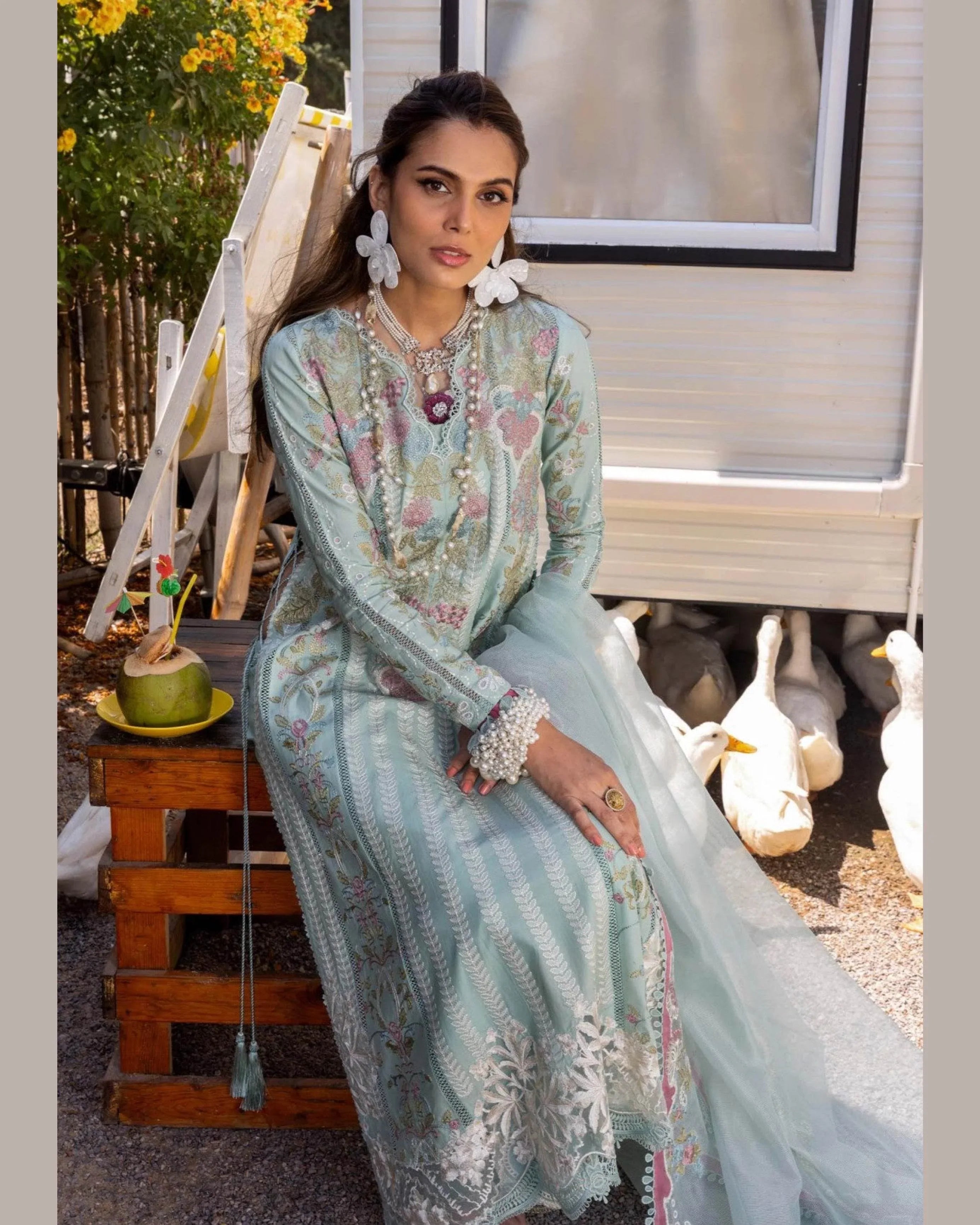 SAIRA*SHAKIRA LAWN UNSTITCHED EMB 3PC DILARA-A - City Cloth House