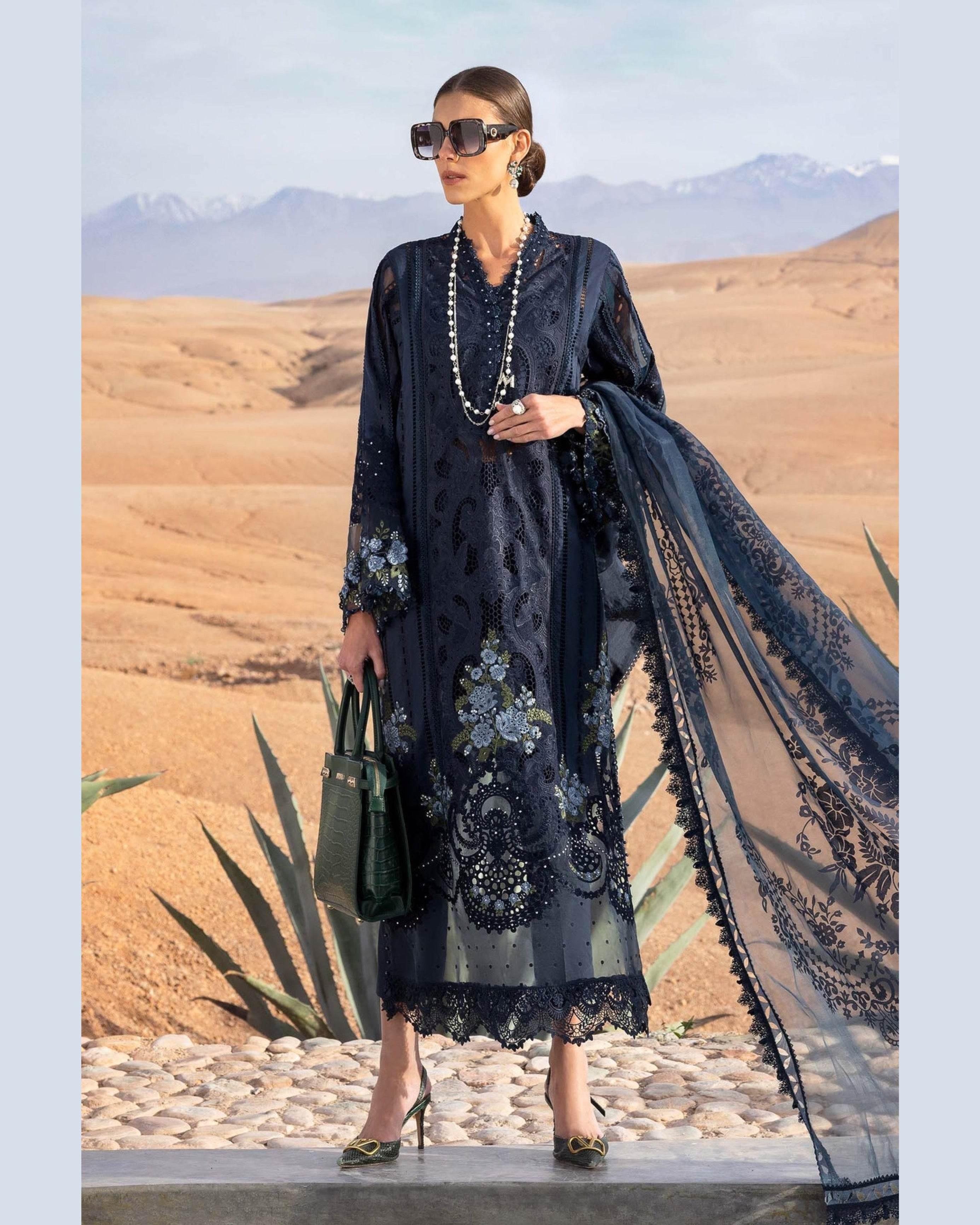 MARIA.B LAWN UNSTITCHED EMB 3PC - City Cloth House