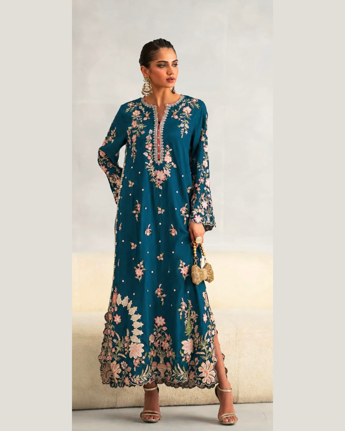 Roshni | Emb Unstitched Shamoz silk 2pc