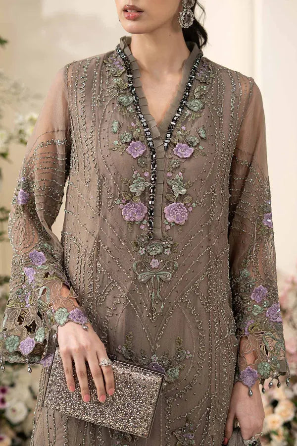 MARIA.B CHIFFON UNSTITCHED EMB D-2 SUIT