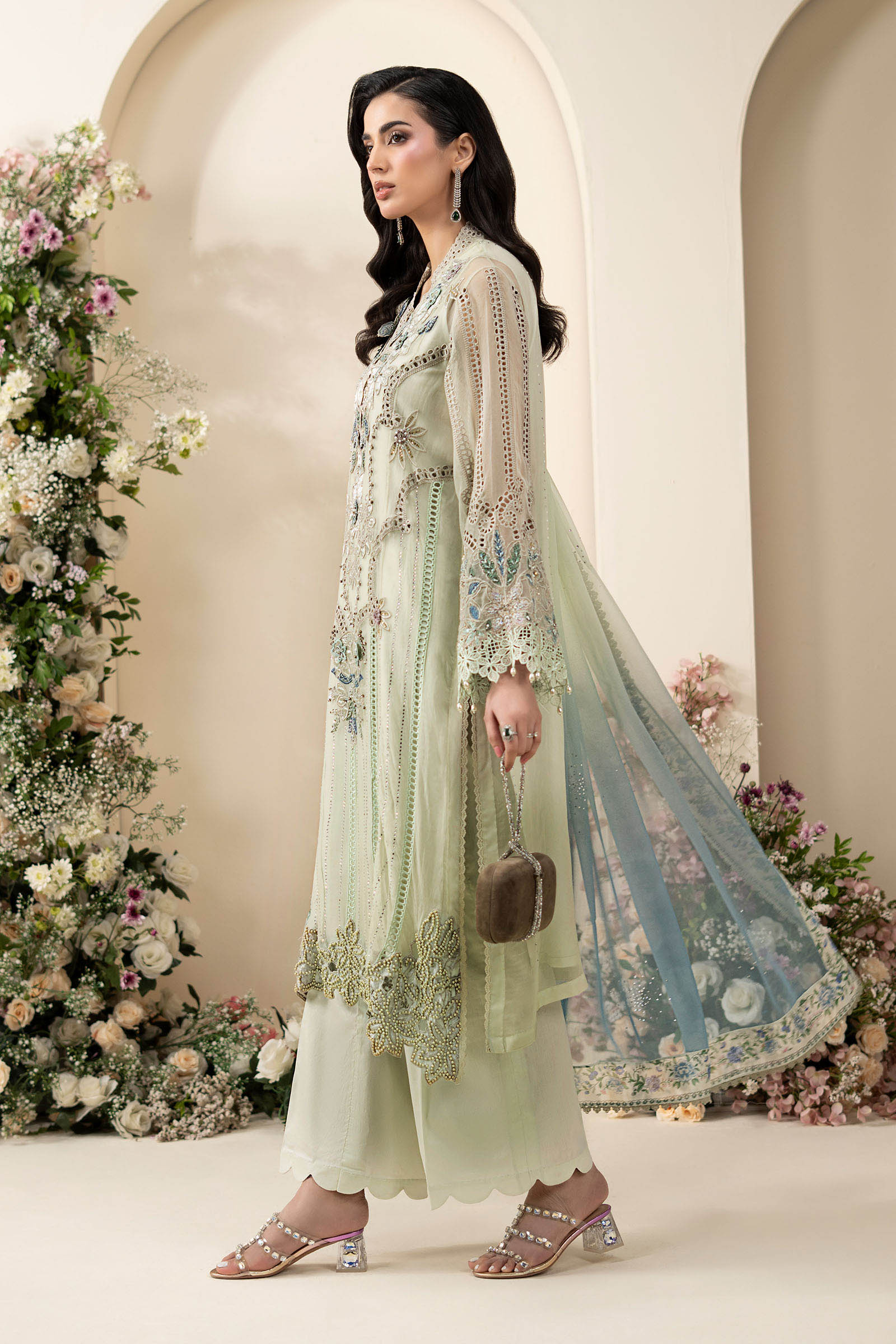 MARIA.B CHIFFON UNSTITCHED EMB D-5 SUIT