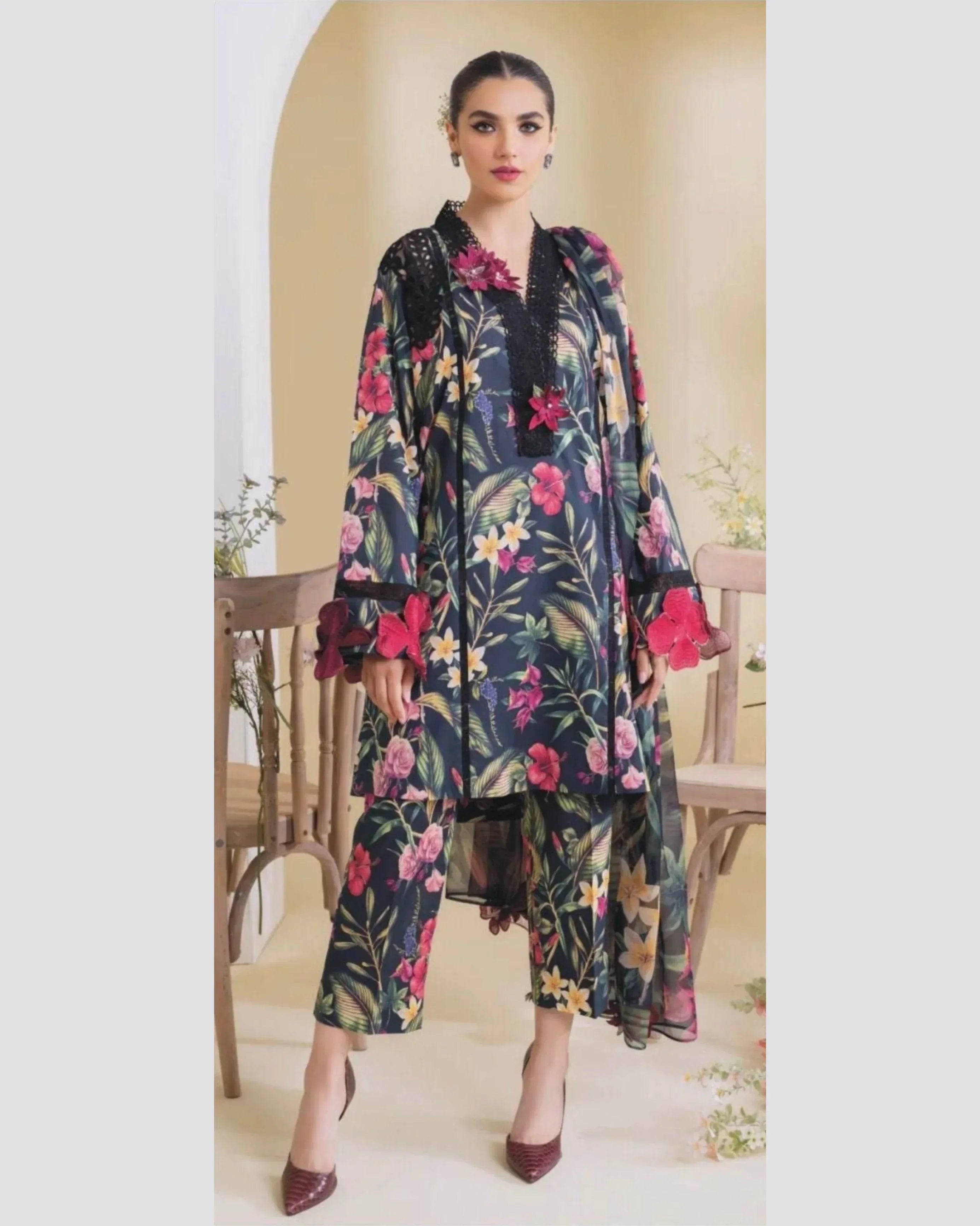 IZNIK KARANDI UNSTITCHED PRINTED 3PC - City Cloth House