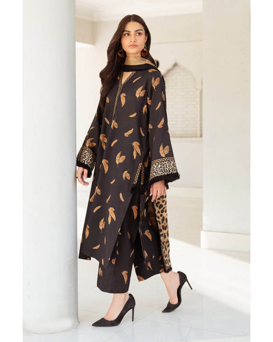 BAROQUE LAWN PRINTED UNSTICH 3PC - City Cloth House
