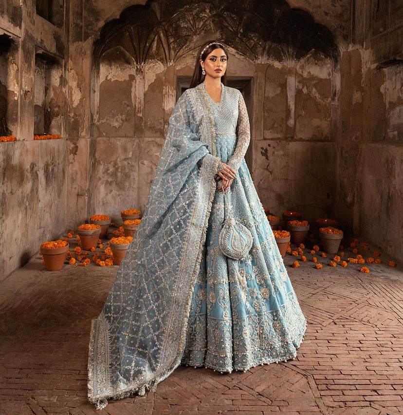 FAIZA SAQLAIN NET UNSTITCHED EMB MAXI - City Cloth House