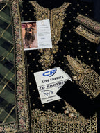 CHARIZMA CHIFFON UNSTITCHED EMB SUIT - City Cloth House