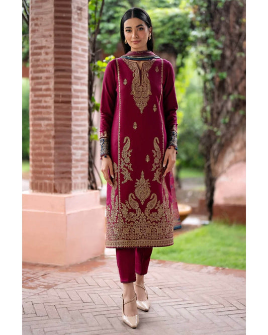 JAZMIN LAWN PREMIUM UNSTITCHED EMB 3PC - City Cloth House