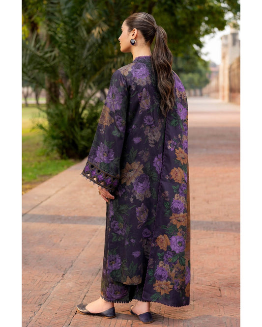 BAROQUE LAWN PRINTED UNSTICH 3PC - City Cloth House