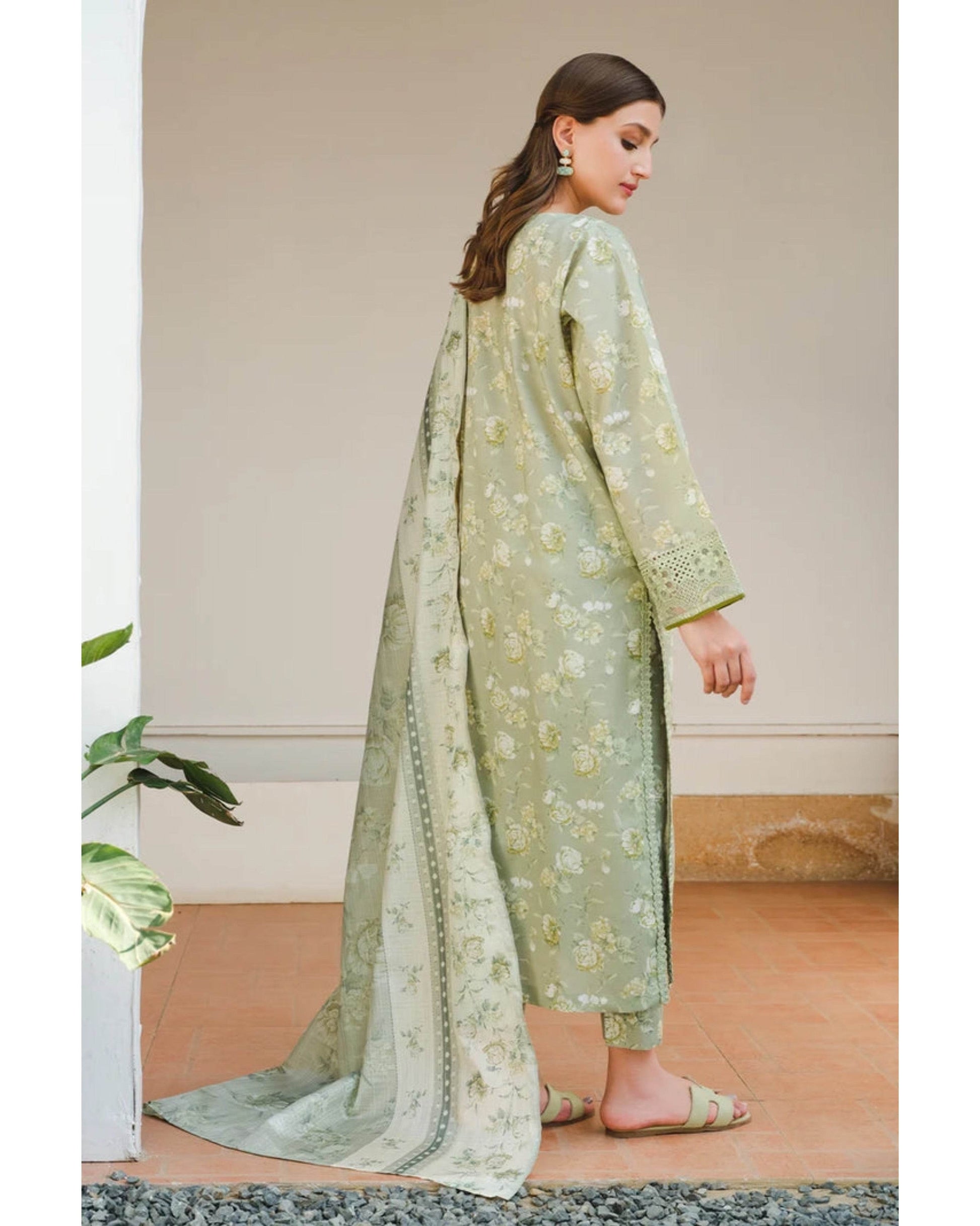 BAROQUE KARANDI PRINTED UNSTICHED 3PC - City Cloth House