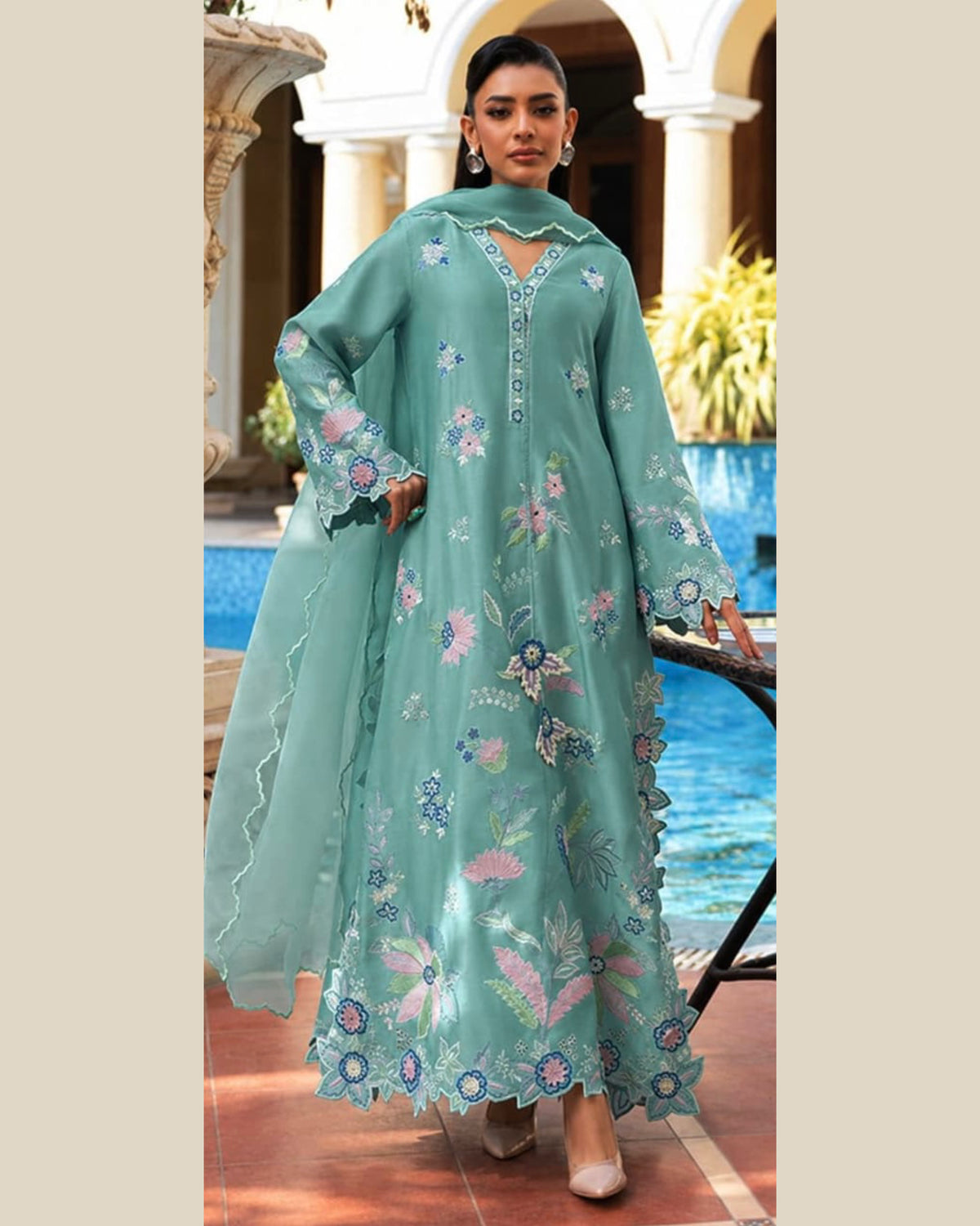 Zoha | Emb Unstitched Shamoz silk 2pc