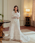 BAROQUE CHIFFON UNSTITCHED EMB SUIT - City Cloth House