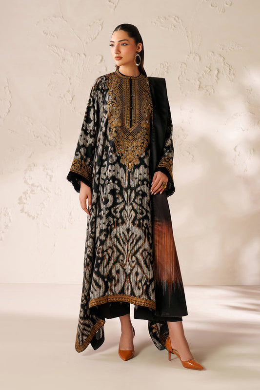 BAROQUE LINEN PRINTED UNSTICHED 3PC