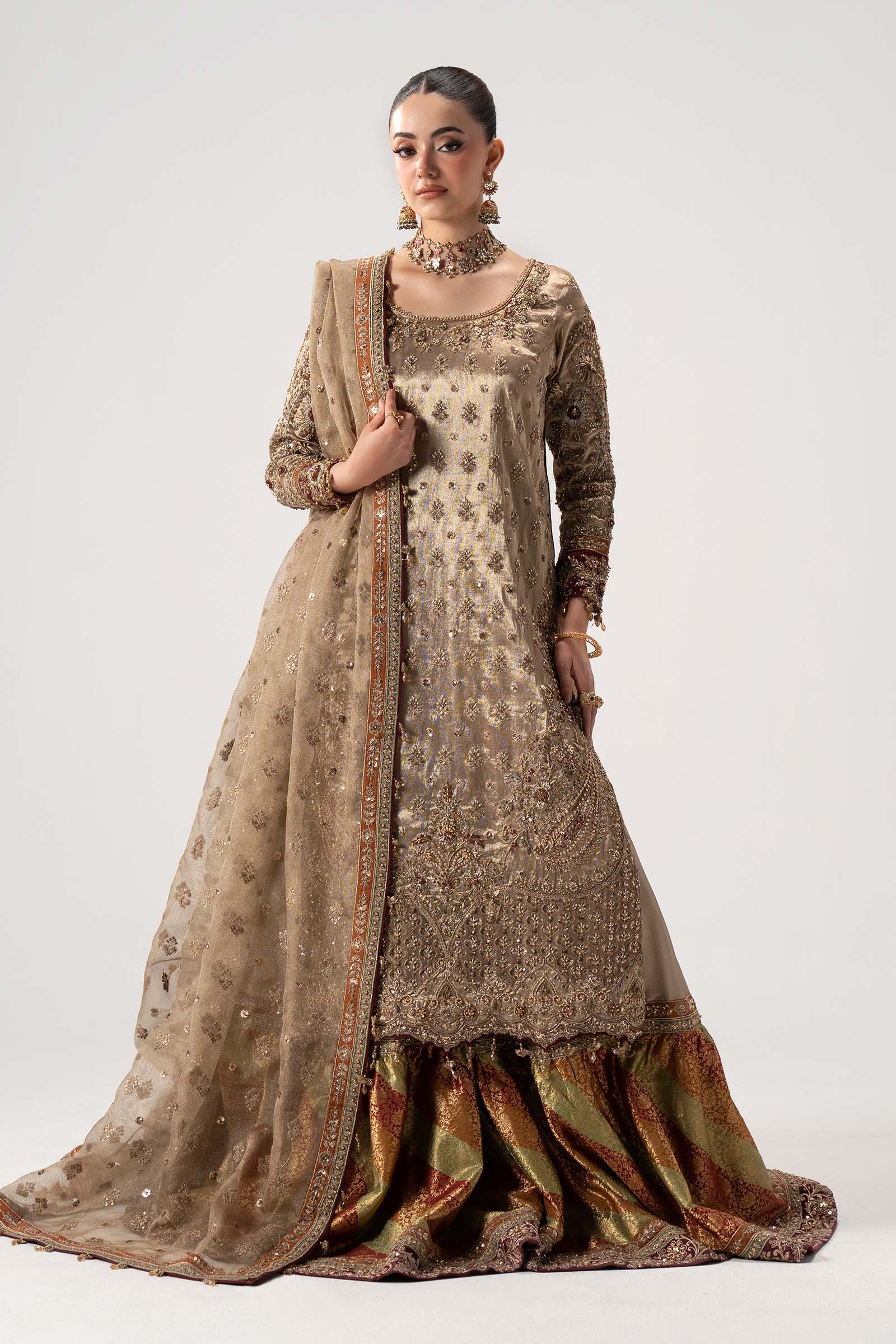 MARIA.B ZARI NET UNSTITCHED EMB MC-07 SUIT