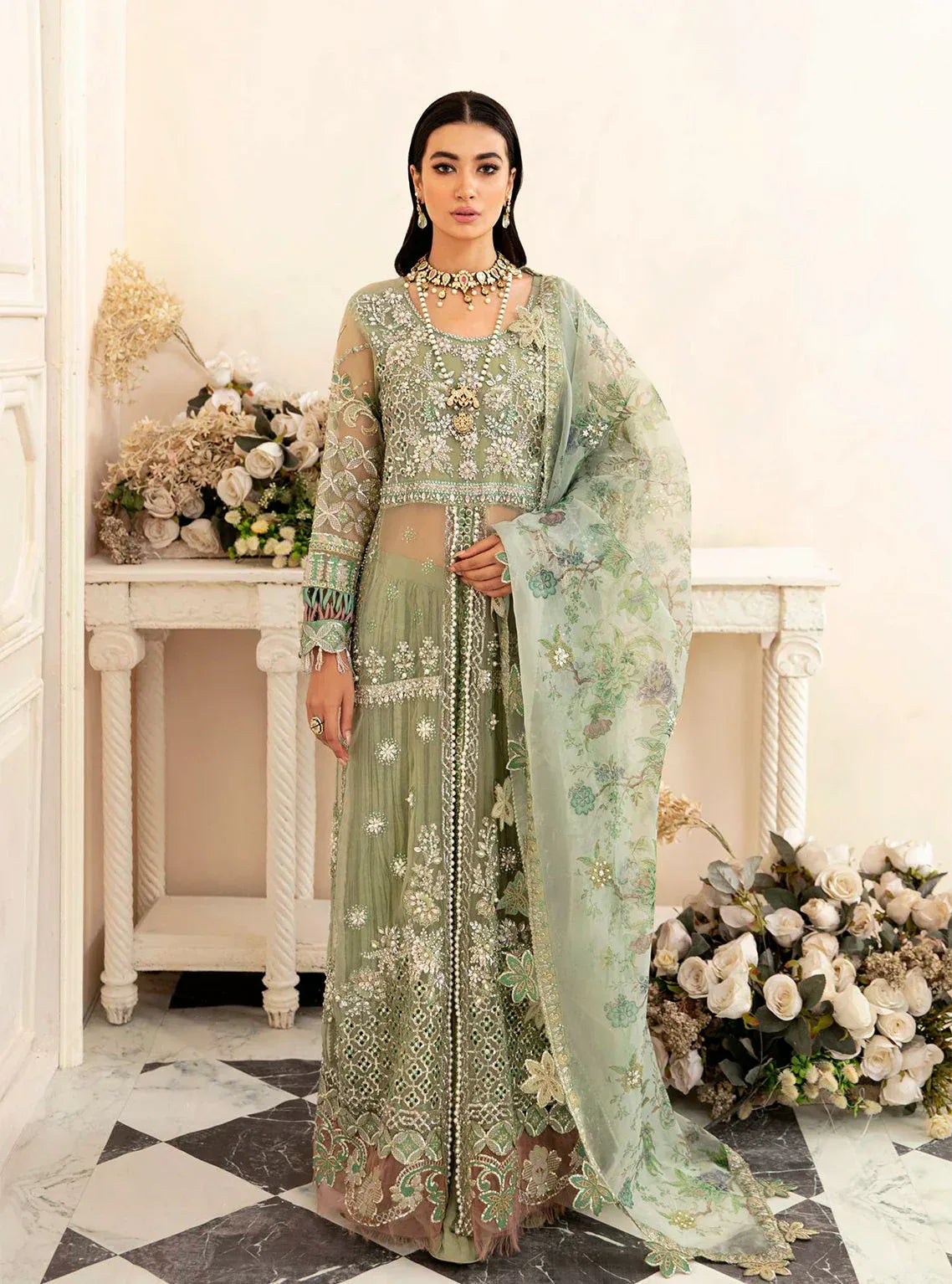 ELAF ORGANZA UNSTITCHED EMB SUIT - City Cloth House