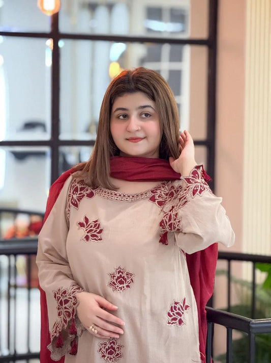 UMZAY DHANAK LUXURY UNSTITCHED EMB 3PC