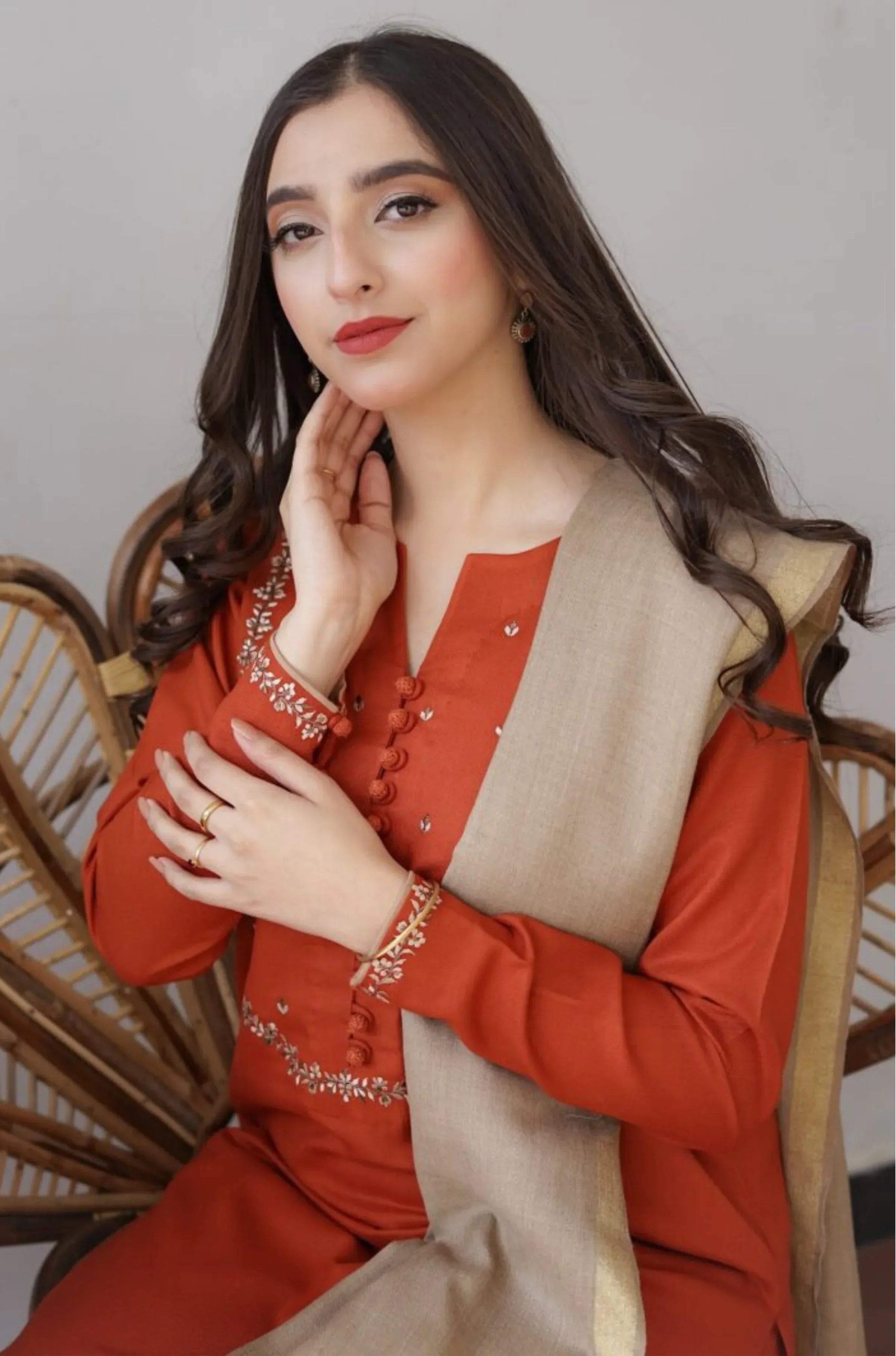 AISLING DHANAK UNSTITCHED EMB 3PC - City Cloth House