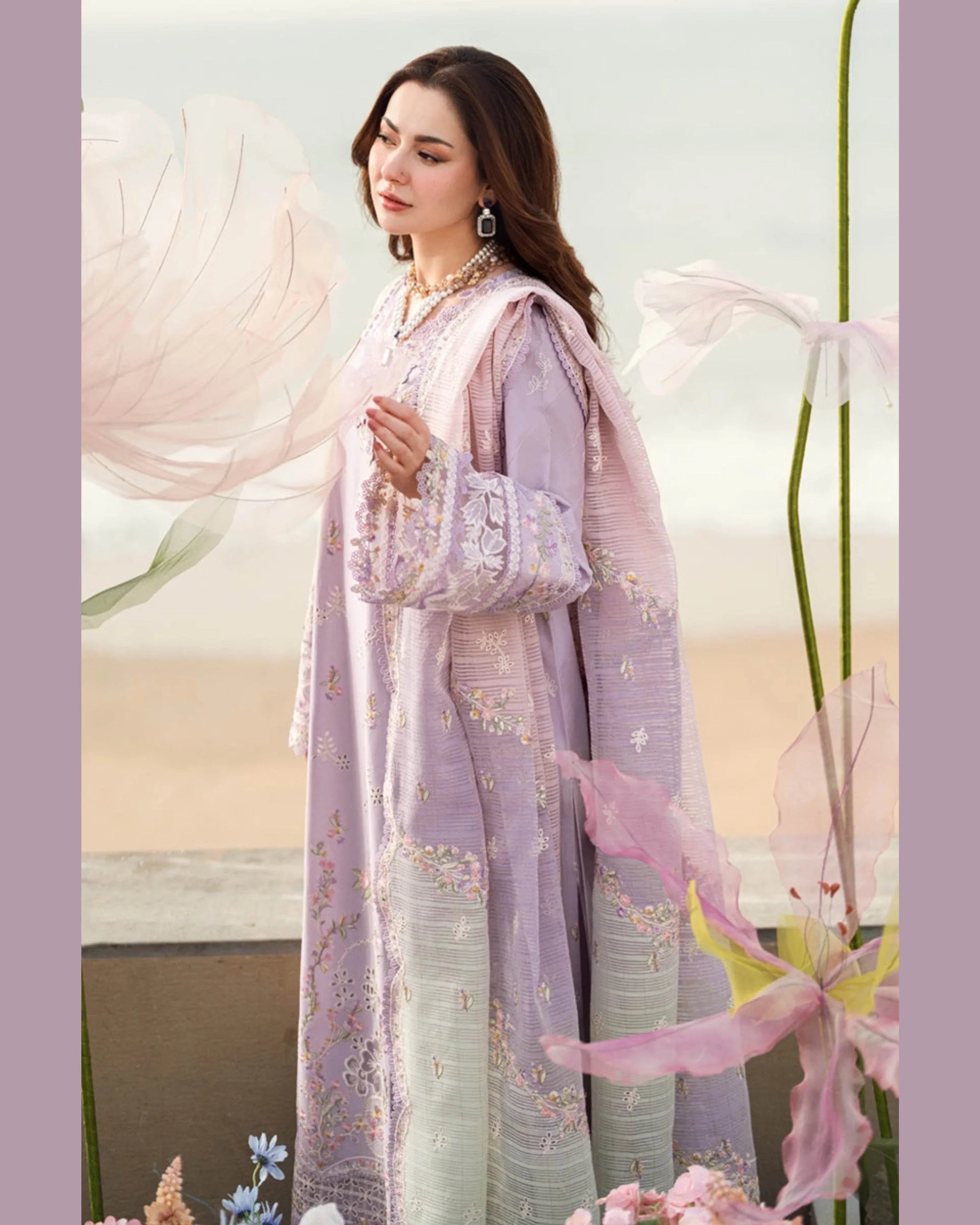 QALAMKAR LAWN UNSTITCHED EMB 3PC - City Cloth House