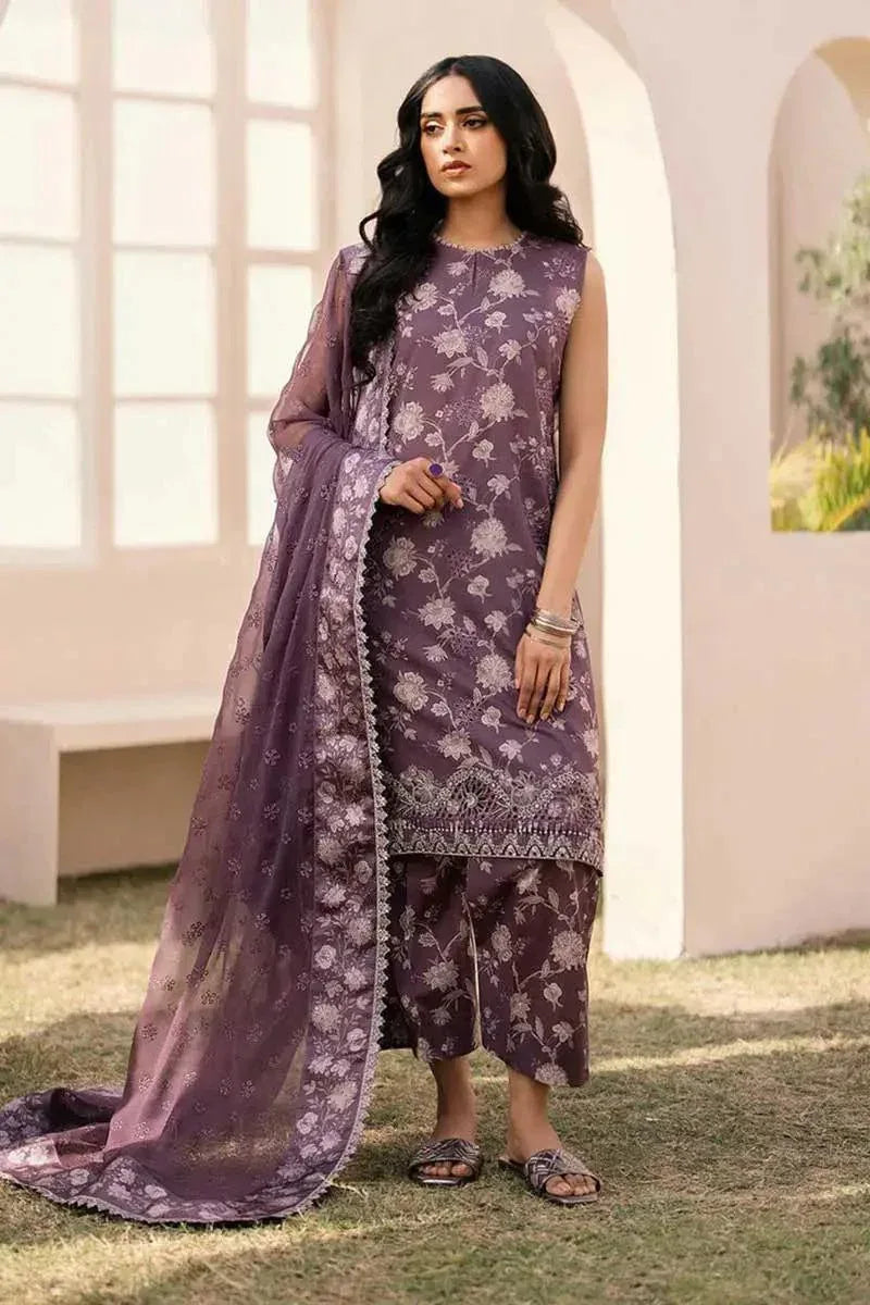 BAROQUE DHANAK PRINTED UNSTICHED 3PC - City Cloth House
