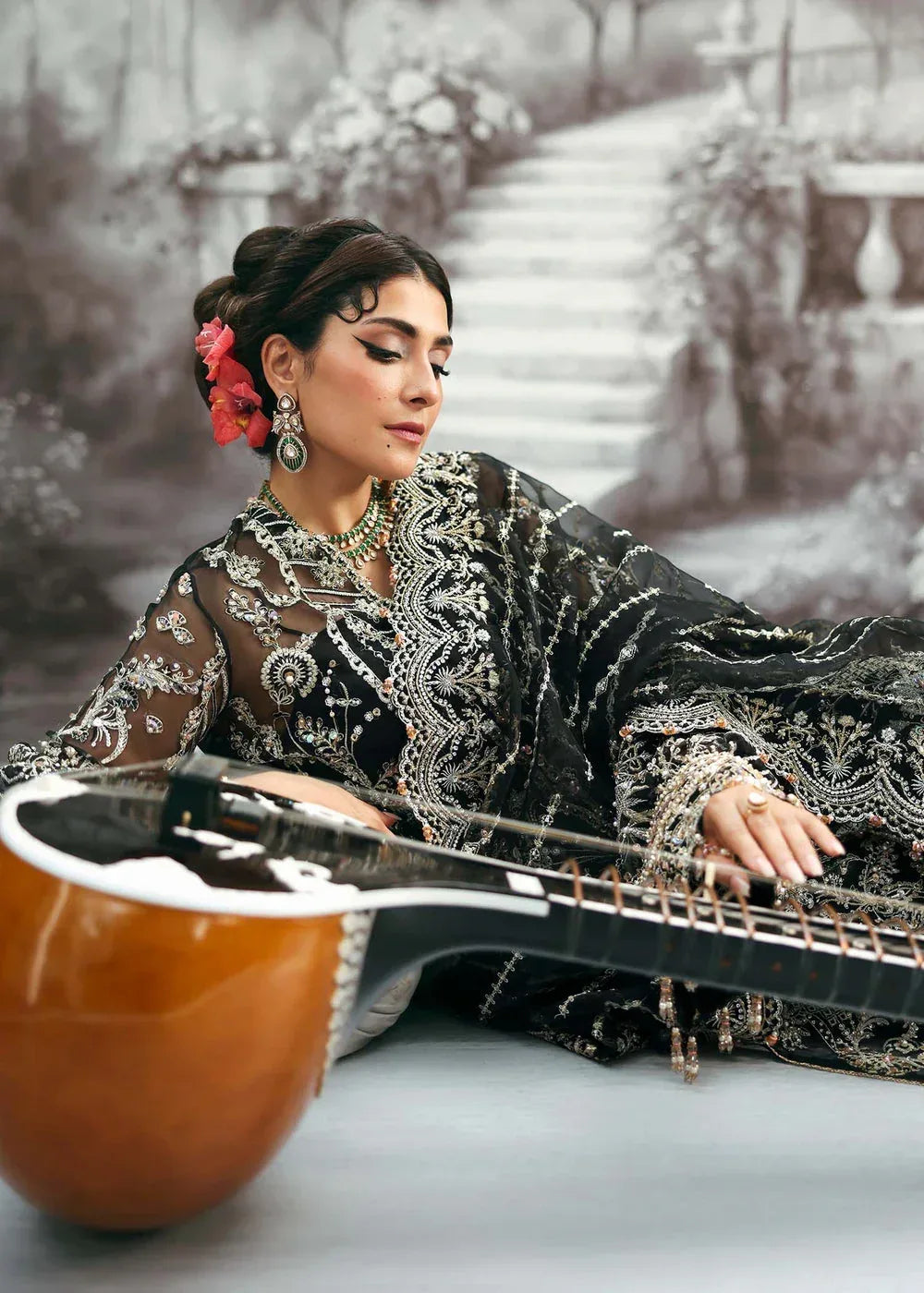 KANWAL MALIK ORGANZA UNSTITCHED EMB HURIYA SUIT - City Cloth House