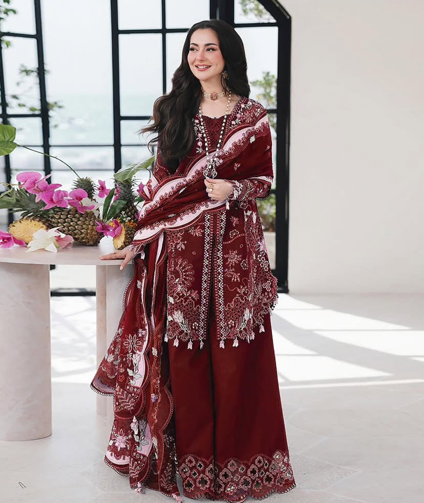 QALAMKAR LAWN LUXURY UNSTITCHED ESMA EMB 3PC