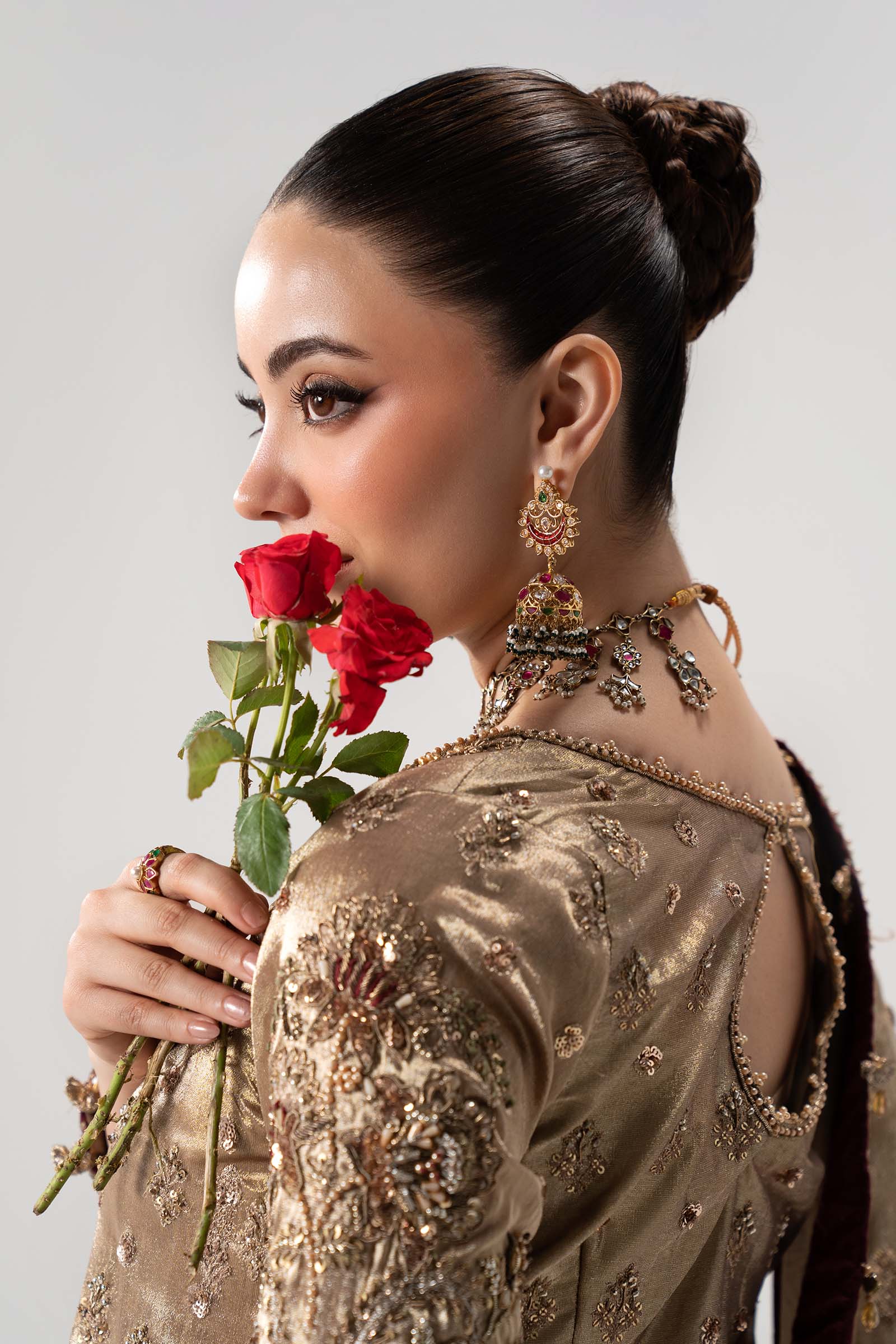 MARIA.B ZARI NET UNSTITCHED EMB MC-07 SUIT