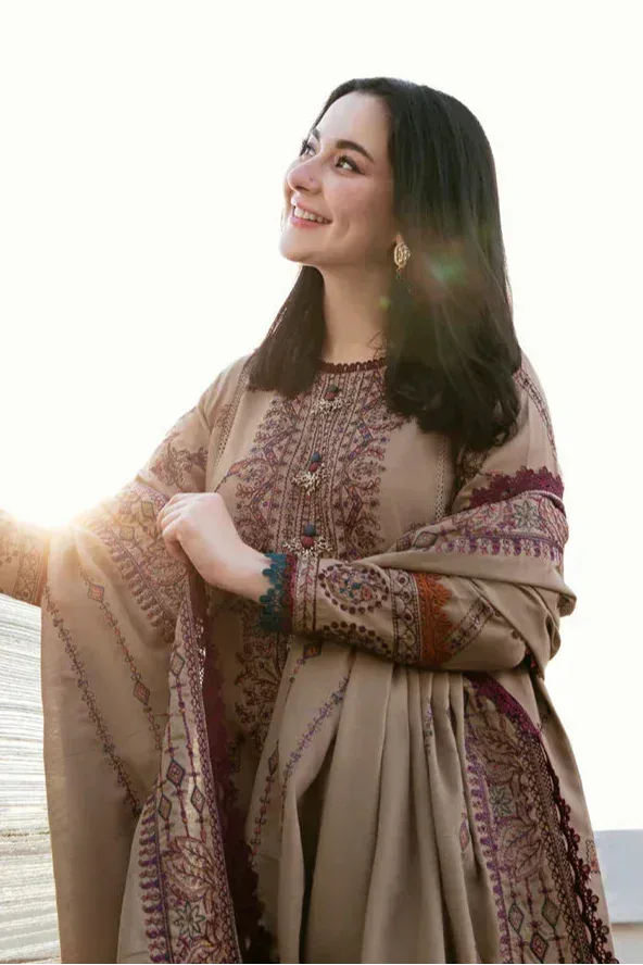 FLORENT DHANAK LUXURY UNSTITCHED EMB 3PC - City Cloth House