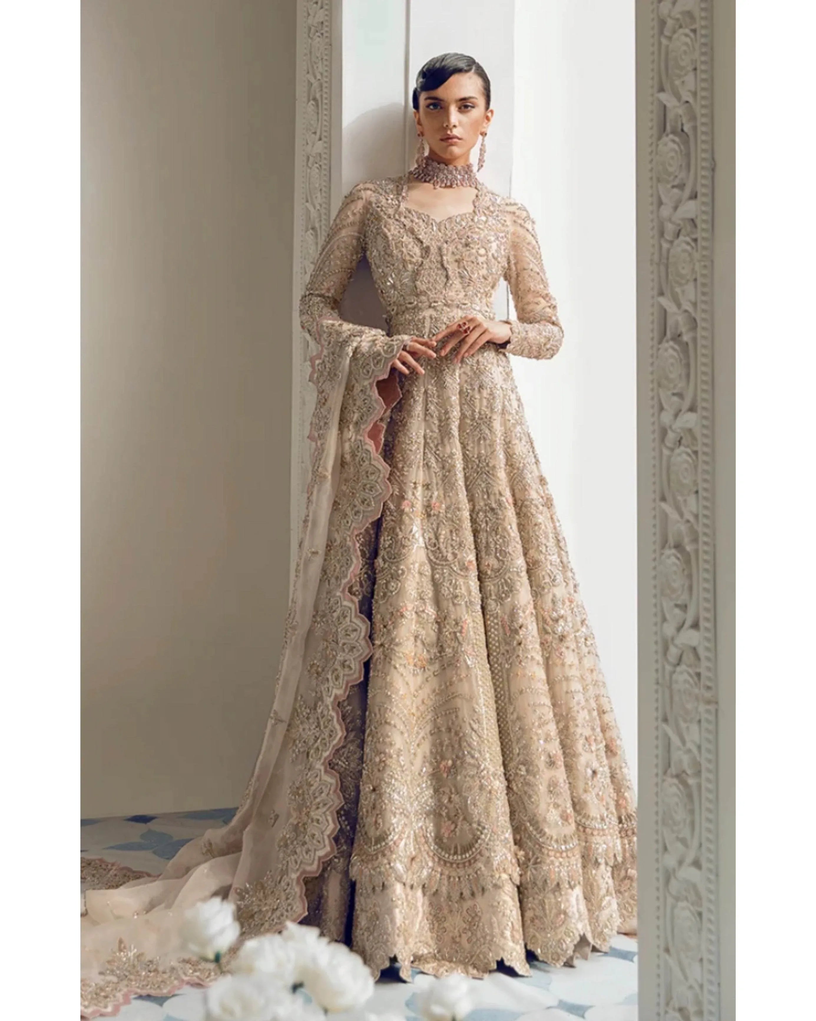 SUFFUSE ORGANZA UNSTITCHED EMB IRIS D-6 MAXI - City Cloth House