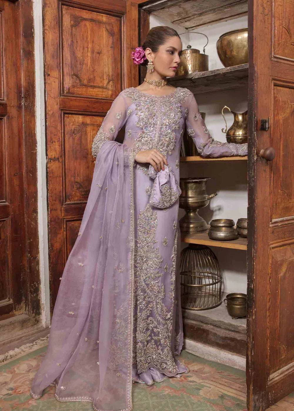 KANWAL MALIK RAW SILK UNSTITCHED EMB JAMANI SUIT - City Cloth House