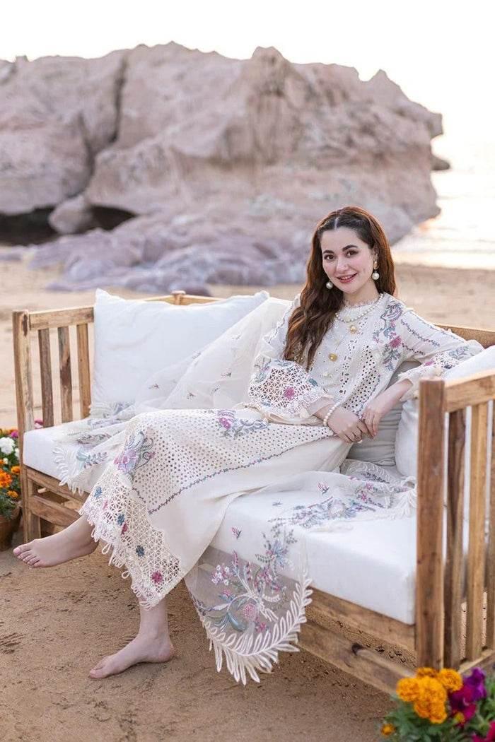 QALAMKAR LAWN UNSTITCH EMB 3PC SAHIL KINARE SELIN - City Cloth House