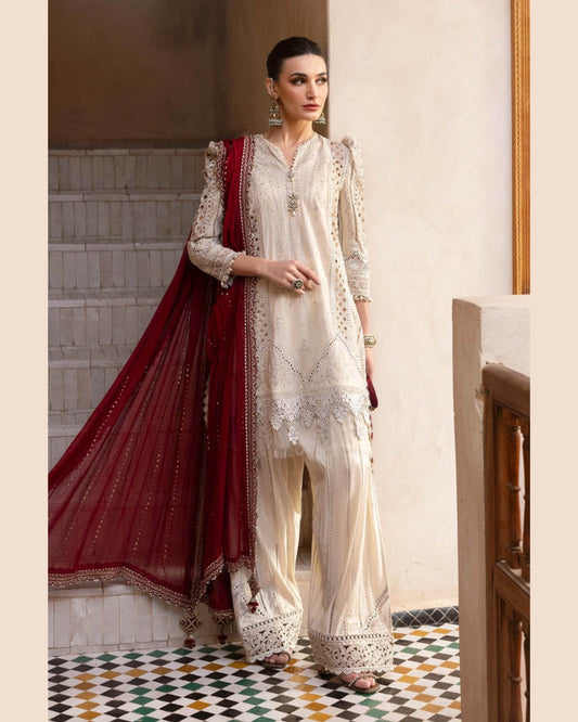 MARIA.B LAWN UNSTITCHED EMB 3PC 25’ (11-B) - City Cloth House