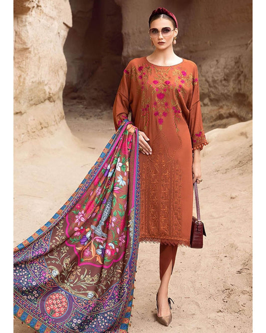 MARIA.B LAWN LUXURY UNSTITCHED EMB 3PC - City Cloth House