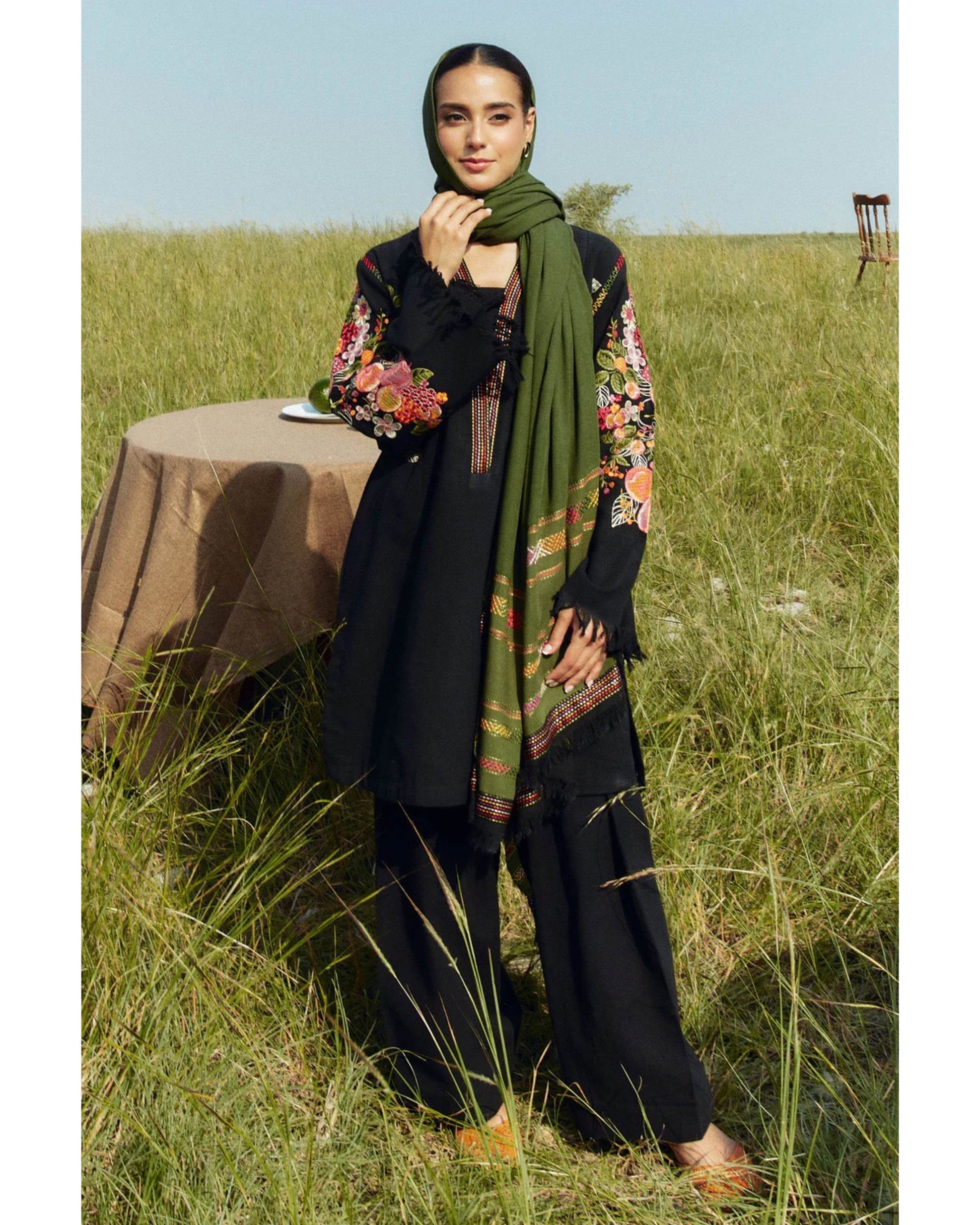 ZARA SHAHJAHAN DHANAK UNSTITCHED EMB 3PC - City Cloth House