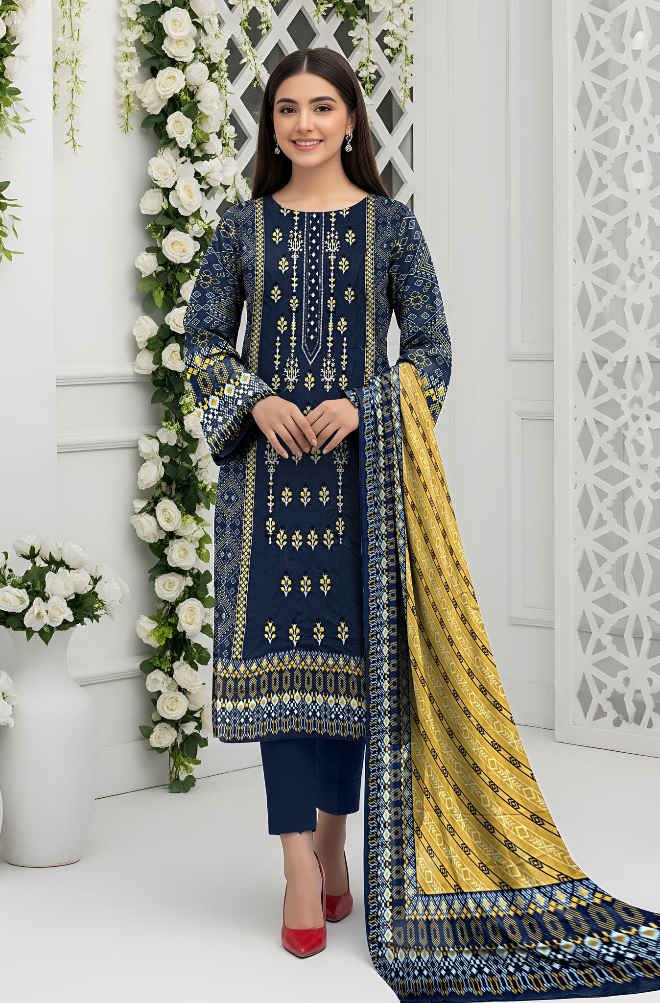 MIRAAL LAWN PRINTED UNSTICH VOL-2 3PC
