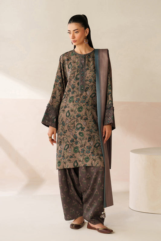 BAROQUE LINEN PRINTED UNSTICHED 3PC