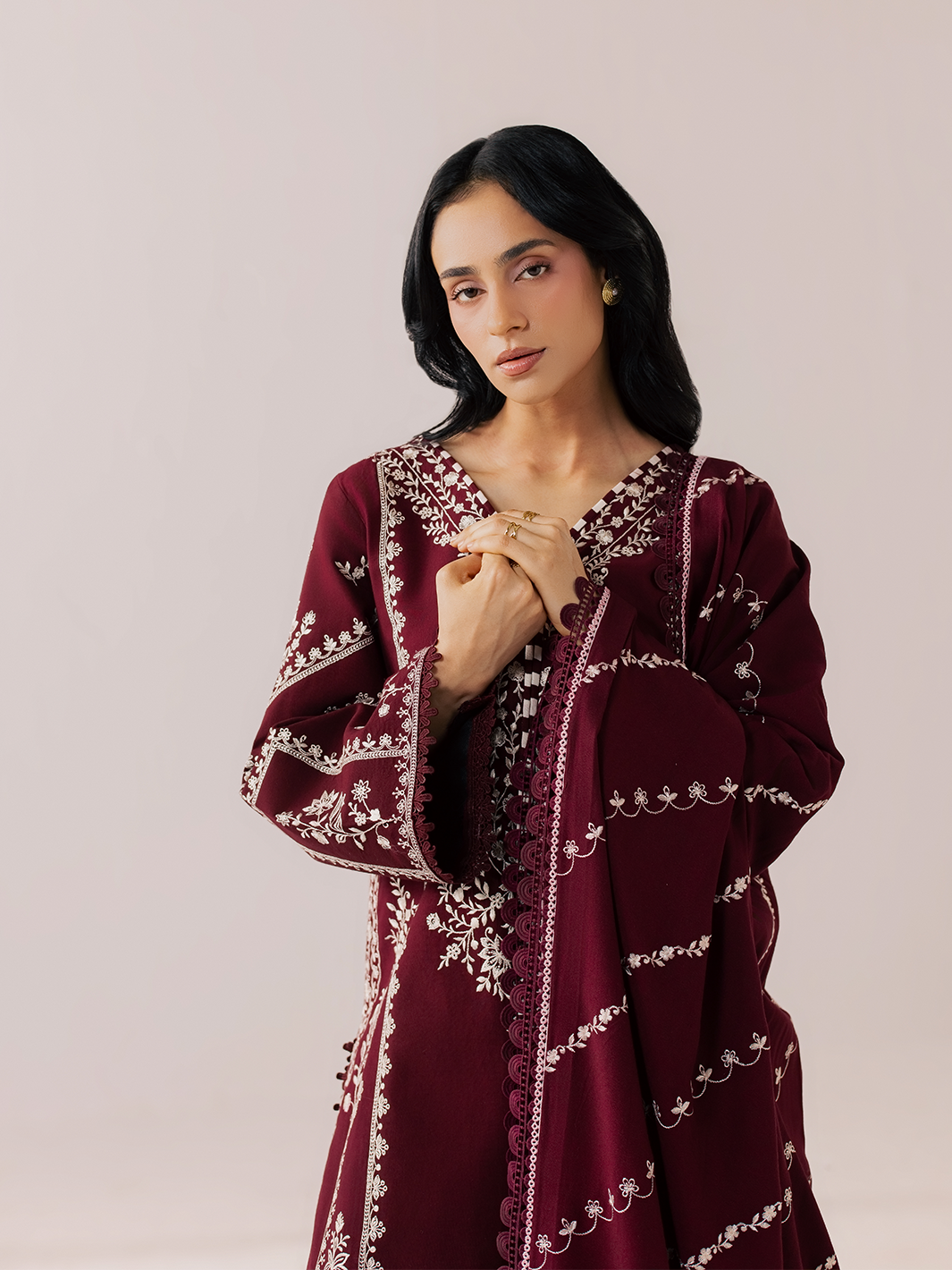 MAHNUR DHANAK EMB UNSTITCHED 3PC