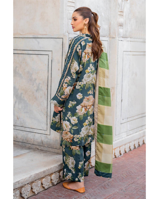 BAROQUE LAWN PRINTED UNSTICH 3PC - City Cloth House