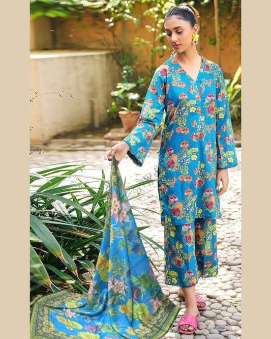 MARIA.B LINEN UNSTITCHED PRINTED 3PC